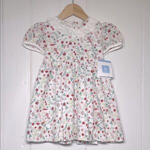 BELLA BLISS NWT 100% Cotton Wildflower Floral Ruffle Collar Lined Dress